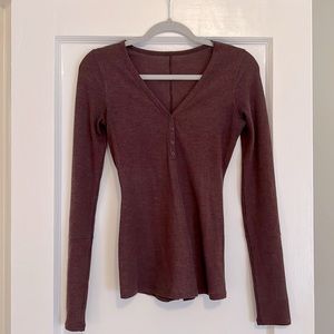 Lululemon Close Call Henley Long Sleeve Waffle Knit